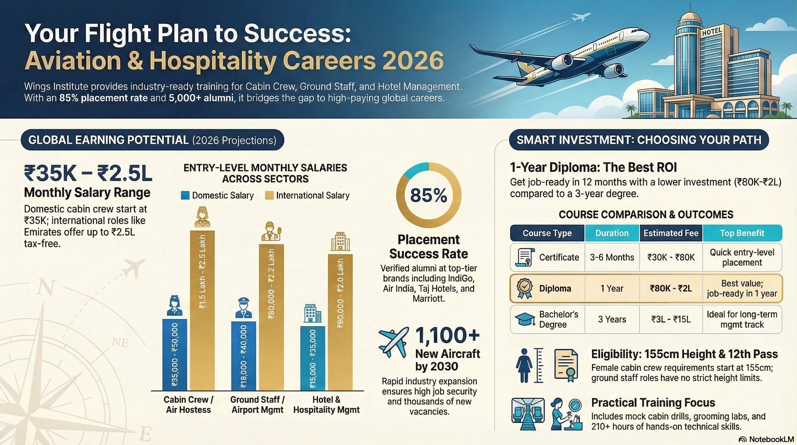 Hospitality Management Course Duration and Fees 2026: Complete Investment Guide - Hotel Mgmt career guide from Wings Institute Vadodara Gujarat